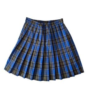 Dennis Uniform Plaid Skort Girls G14 Pleated School Church Blue 01886B NWOT